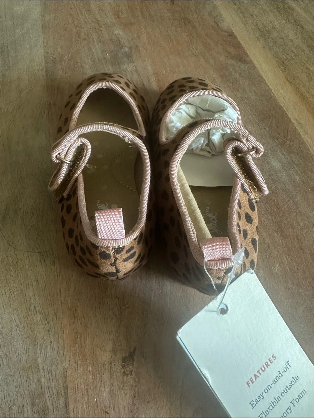 NWT Cat & Jack Toddler Cheetah Print Mary Jane Flats Size 6